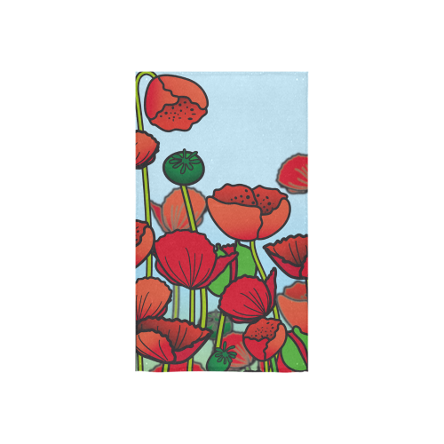 field of poppy flowers red floral Custom Towel 16"x28"