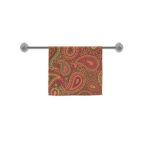 red paisley mosaic pattern Custom Towel 16"x28"
