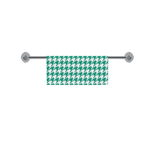 emerald green and white houndstooth classic patter Square Towel 13“x13”