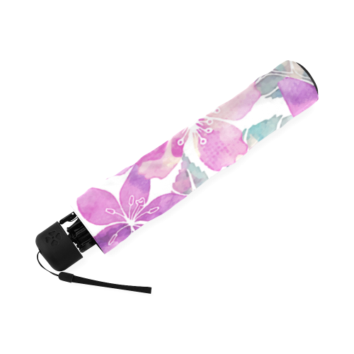 Pastel Watercolor Flower Pattern Foldable Umbrella (Model U01)