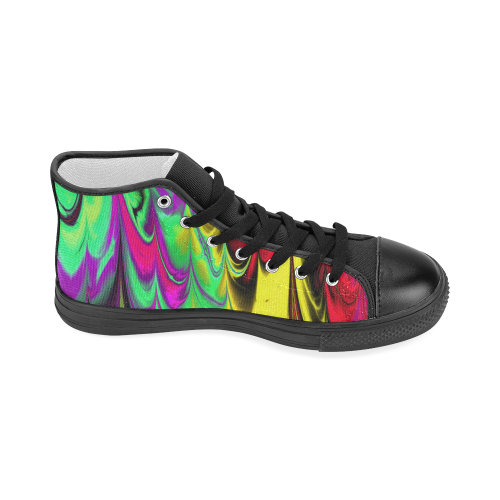 awesome fractal marbled 14 Women's Classic High Top Canvas Shoes (Model 017)