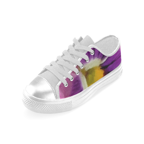 Pink and Purple Pansy Women's Classic Canvas Shoes (Model 018)