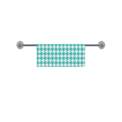 turquoise and white houndstooth classic pattern Square Towel 13“x13”