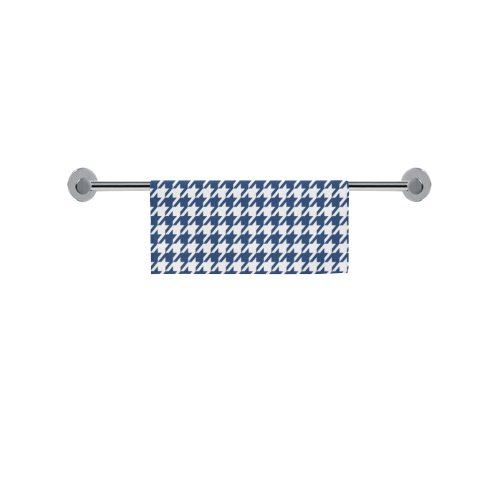 dark blue and white houndstooth classic pattern Square Towel 13“x13”