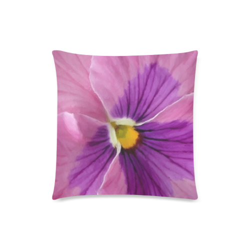 Pink and Purple Pansy Custom Zippered Pillow Case 18"x18" (one side)