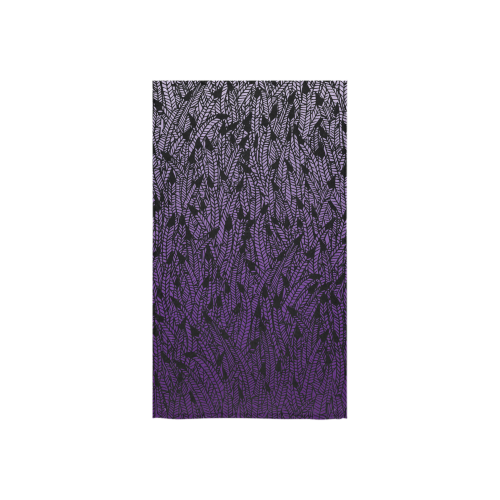 purple ombre feathers pattern black Custom Towel 16"x28"
