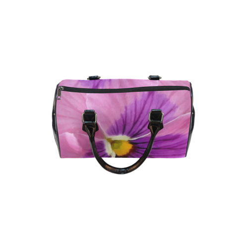Pink and Purple Pansy Boston Handbag (Model 1621)