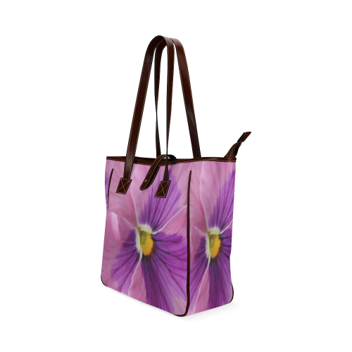 Pink and Purple Pansy Classic Tote Bag (Model 1644)