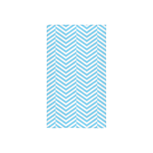 bright blue and white classic chevron pattern Custom Towel 16"x28"