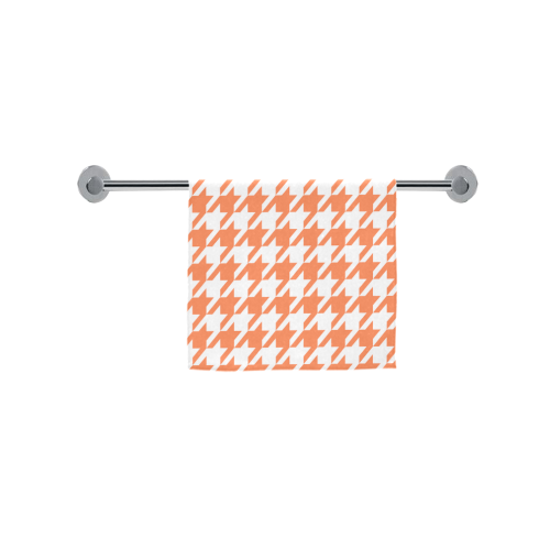 orange and white houndstooth classic pattern Custom Towel 16"x28"