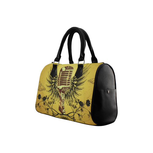 Music, microphone with wings Boston Handbag (Model 1621)