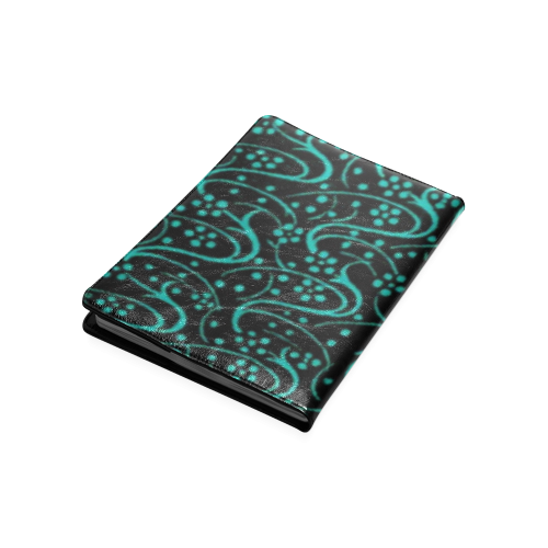 Vintage Swirl Floral Teal Turquoise Black Custom NoteBook B5