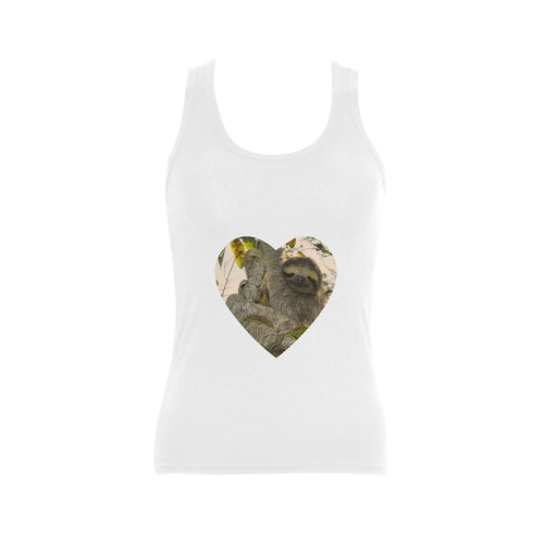 Awesome Animal- sketchy Sloth Women's Shoulder-Free Tank Top (Model T35)