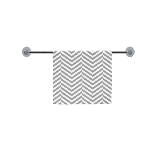 grey and white classic chevron pattern Custom Towel 16"x28"