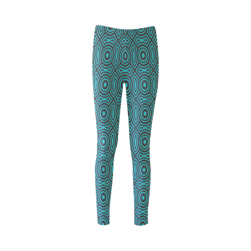 blue geometric pattern Cassandra Women's Leggings (Model L01)