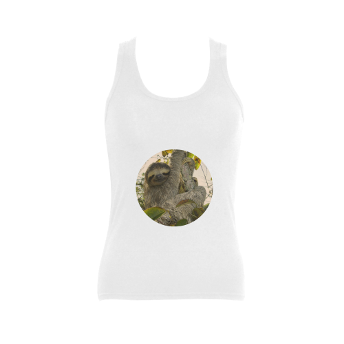 Awesome Animal - Sloth Women's Shoulder-Free Tank Top (Model T35)