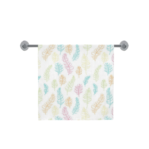 fun feather pattern teal pink orange green Bath Towel 30"x56"