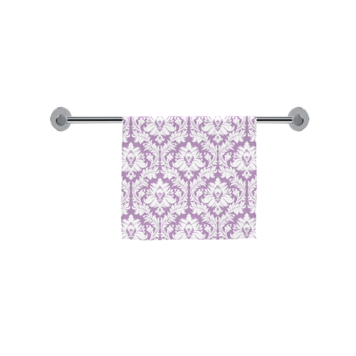 damask pattern lilac and white Custom Towel 16"x28"