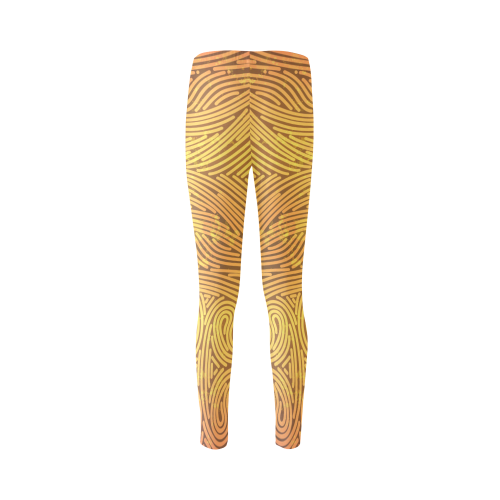 gold leaf abstract pattern Cassandra Women's Leggings (Model L01)