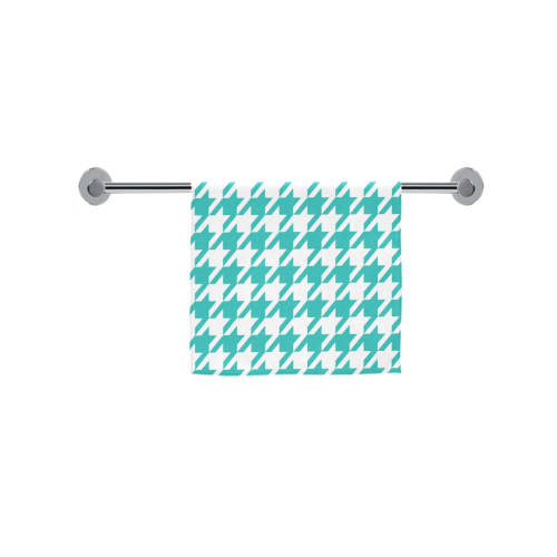 turquoise and white houndstooth classic pattern Custom Towel 16"x28"