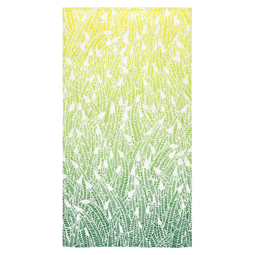 yellow green ombre feathers pattern white Bath Towel 30"x56"