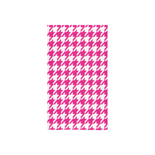 hot pink  and white houndstooth classic pattern Custom Towel 16"x28"