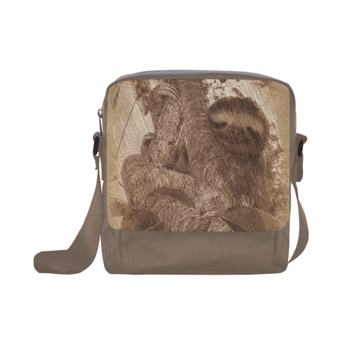 Awesome Animal- sketchy Sloth Crossbody Nylon Bags (Model 1633)