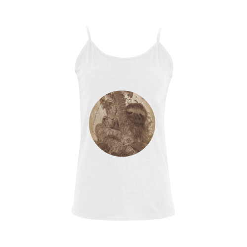 Awesome Animal- sketchy Sloth Women's Spaghetti Top (USA Size) (Model T34)