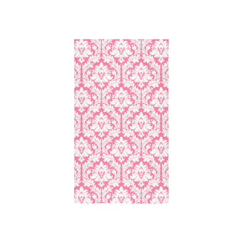 damask pattern pink and white Custom Towel 16"x28"