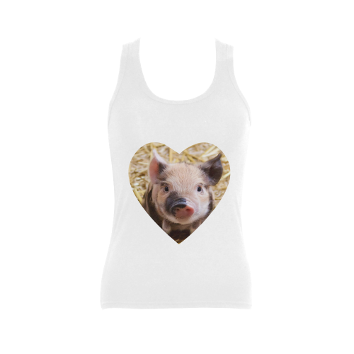 Adorable Baby - Piglet Women's Shoulder-Free Tank Top (Model T35)