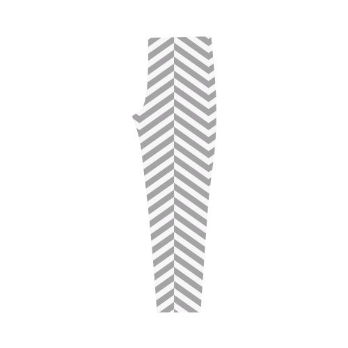 grey and white classic chevron pattern Capri Legging (Model L02)