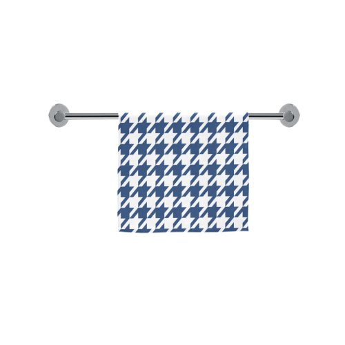 dark blue and white houndstooth classic pattern Custom Towel 16"x28"