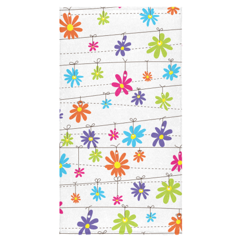 colorful flowers hanging on lines Bath Towel 30"x56"