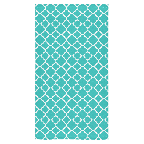 turquoise white quatrefoil classic pattern Bath Towel 30"x56"