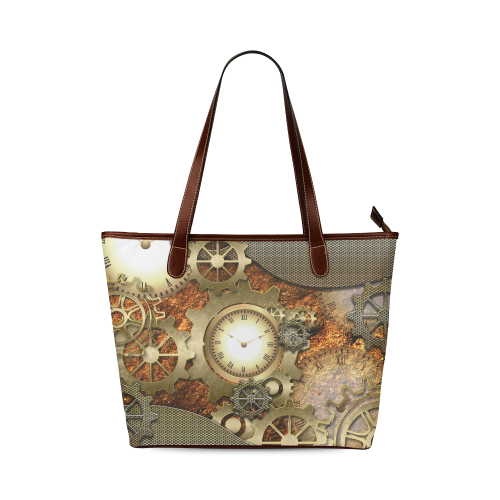 Steampunk, golden design Shoulder Tote Bag (Model 1646)
