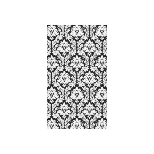 damask pattern black and white Custom Towel 16"x28"