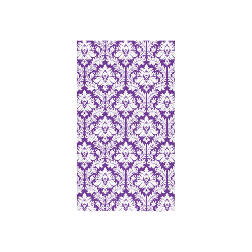 damask pattern royal purple and white Custom Towel 16"x28"