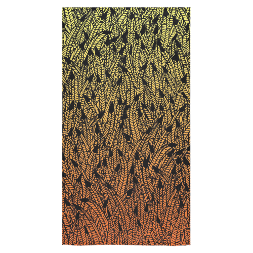 yellow orange ombre feather pattern black Bath Towel 30"x56"