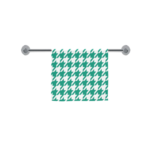 emerald green and white houndstooth classic patter Custom Towel 16"x28"