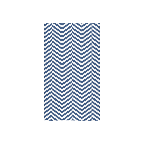 dark blue and white classic chevron pattern Custom Towel 16"x28"