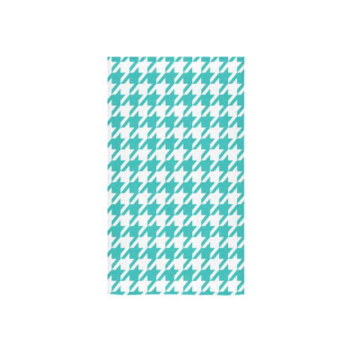 turquoise and white houndstooth classic pattern Custom Towel 16"x28"