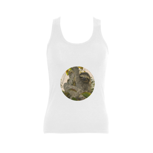 Awesome Animal- sketchy Sloth Women's Shoulder-Free Tank Top (Model T35)