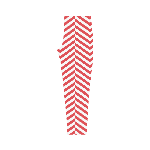 red and white classic chevron pattern Capri Legging (Model L02)