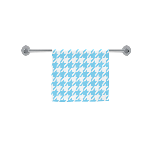 bright blue and white houndstooth classic pattern Custom Towel 16"x28"