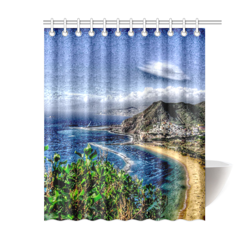 Travel-painted Tenerife Shower Curtain 60"x72"