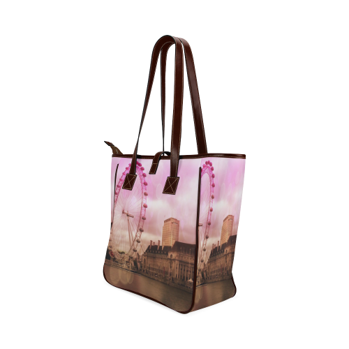 Travel-London, pink Classic Tote Bag (Model 1644)