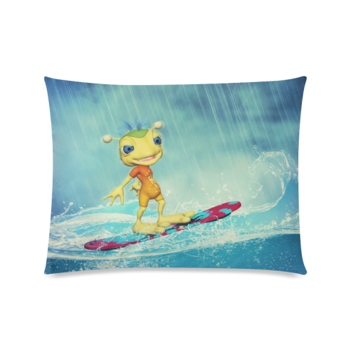 Surfing Alien Custom Picture Pillow Case 20"x26" (one side)