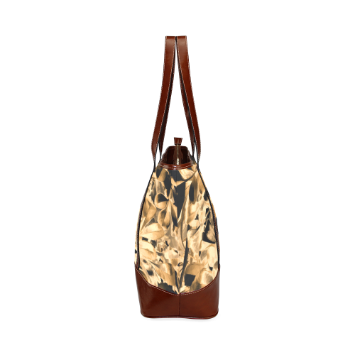 Foliage #2 Gold - Jera Nour Tote Handbag (Model 1642)