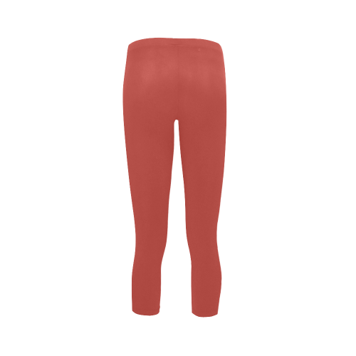 Aurora Red Color Accent Capri Legging (Model L02)