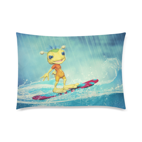 Surfing Alien Custom Zippered Pillow Case 20"x30"(Twin Sides)